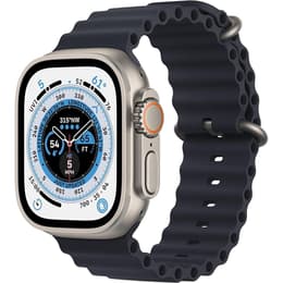 Apple Watch (Ultra) 2022 GPS + mobilná sieť 49mm - Titánová Sivá - Oceánska kapela Čierna