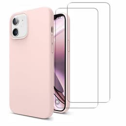 Obal iPhone 11 a 2 ochranna obrazovky - Silikón - Ružová