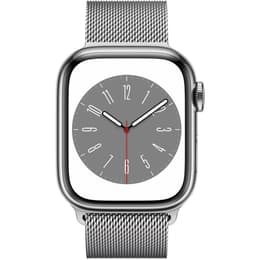 Apple Watch Series 8 (2022) GPS + mobilná sieť 41 mm - Nerezová Strieborná - Milanese loop Sivá