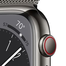 Apple Watch Series 8 (2022) GPS + mobilná sieť 45 mm - Nerezová Strieborná - Milanese loop Čierna