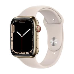 Apple Watch Series 7 (2021) GPS + mobilná sieť 41 mm - Nerezová Zlatá - Sport band Starlight