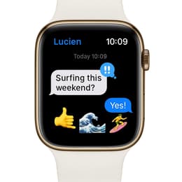 Apple Watch Series 7 (2021) GPS + mobilná sieť 41 mm - Nerezová Zlatá - Sport band Starlight