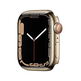 Apple Watch Series 7 (2021) GPS + mobilná sieť 41 mm - Nerezová Zlatá - Sport band Starlight