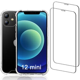 Obal iPhone 12 mini a 2 ochranna obrazovky - Recyklovaný plast - Priehľadná