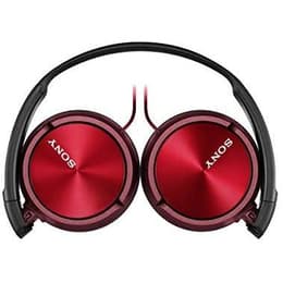 Slúchadlá Sony MDR-ZX310R drôtové Mikrofón - Čierna/Červená