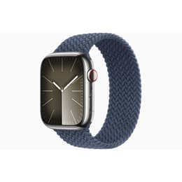 Apple Watch (Series 8) 2022 GPS + mobilná sieť 45mm - Nerezová Sivá - Braided Solo loop Modrá