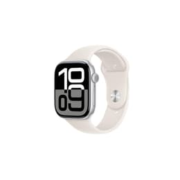 Apple Watch Series 10 (2024) GPS 42 mm - Hliníková Strieborná - Sport band Biela