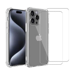 Obal iPhone 16 Pro Max a 2 ochranna obrazovky - TPU - Priehľadná