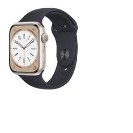 Apple Watch (Series 8) 2022 GPS 45mm - Hliníková Starlight - Sport band Čierna