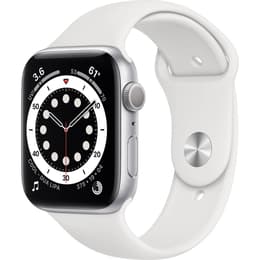 Apple Watch (Series 6) 2020 GPS + mobilná sieť 44mm - Nerezová Strieborná - Sport loop Biela