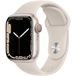 Apple Watch (Series 7) 2021 GPS + mobilná sieť 41mm - Hliníková Starlight - Sport band Biela