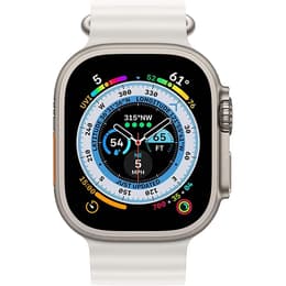 Apple Watch (Ultra) 2022 GPS + mobilná sieť 49mm - Titánová Sivá - Oceánska kapela Biela