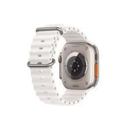 Apple Watch Ultra (2022) GPS + mobilná sieť 49 mm - Titánová Prírodný titán - Oceánska kapela Biela