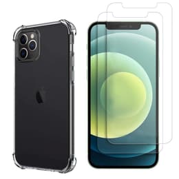 Obal iPhone 12 PRO a 2 ochranna obrazovky - TPU - Priehľadná