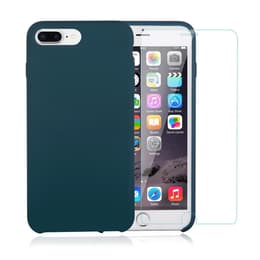Obal iPhone 7 Plus/8 Plus a 2 ochranna obrazovky - Silikón - Modrozelená