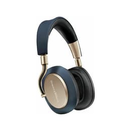 Slúchadlá Bowers & Wilkins PX7 Potláčanie hluku drôtové + bezdrôtové Mikrofón - Modrá/Zlatá