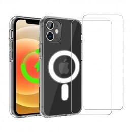 Obal iPhone 12/iPhone 12 Pro a 2 ochranna obrazovky - TPU - Priehľadná