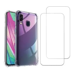 Obal Galaxy A40 a 2 ochranna obrazovky - TPU - Priehľadná