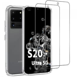 Obal Galaxy S20 Ultra 5G a 2 ochranna obrazovky - TPU - Priehľadná