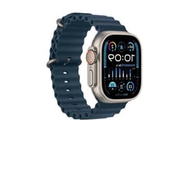 Apple Watch Ultra 2 (2023) GPS + mobilná sieť 49 mm - Titánová Prírodný titán - Oceánska kapela Modrá