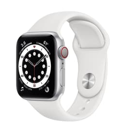 Apple Watch (Series 6) 2020 GPS + mobilná sieť 44mm - Hliníková Strieborná - Sport band Biela