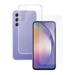 Obal Galaxy A54 a ochranný displej - Silikón - Priehľadná