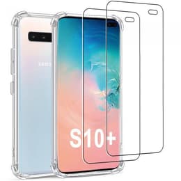 Obal Galaxy S10 Plus a 2 ochranna obrazovky - TPU - Priehľadná