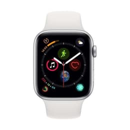Apple Watch (Series 4) 2018 GPS 44mm - Nerezová Strieborná - Sport band Biela