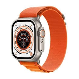 Apple Watch (Ultra) 2022 GPS + mobilná sieť 49mm - Titánová Sivá - Alpská slučka Oranžová