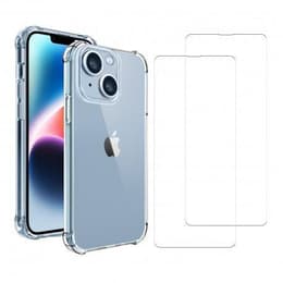 Obal iPhone 14 a 2 ochranna obrazovky - TPU - Priehľadná