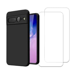 Obal Google Pixel 7 Pro a 2 ochranna obrazovky - Silikón - Čierna