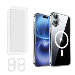 Obal iPhone 16 Plus a 2 ochranna obrazovky - TPU - Priehľadná