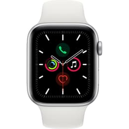 Apple Watch Series 5 (2019) GPS + mobilná sieť 44 mm - Hliníková Strieborná - Sport band Biela