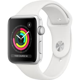 Apple Watch (Series 3) 2017 GPS + mobilná sieť 42mm - Nerezová Strieborná - Sport band Biela