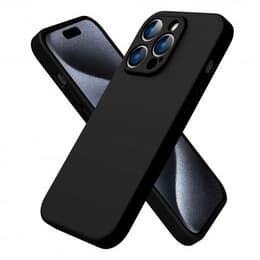 Obal iPhone 15 Pro a 2 ochranna obrazovky - Silikón - Čierna