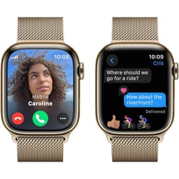 Apple Watch Series 9 (2023) GPS + mobilná sieť 45 mm - Nerezová Zlatá