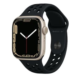 Apple Watch Series 7 (2021) GPS 41 mm - Hliníková Starlight - Nike Sport band Čierna