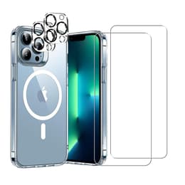 Obal iPhone 13 Pro Max a 2 ochranna obrazovky - TPU - Priehľadná