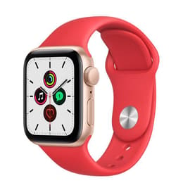 Apple Watch (Series 4) 2018 GPS 44mm - Hliníková Zlatá - Sport Loop Červená