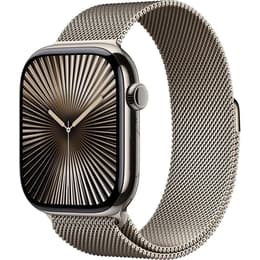 Apple Watch Series 10 (2024) GPS + mobilná sieť 46 mm - Titánová Prírodný - Milanese loop Čierna