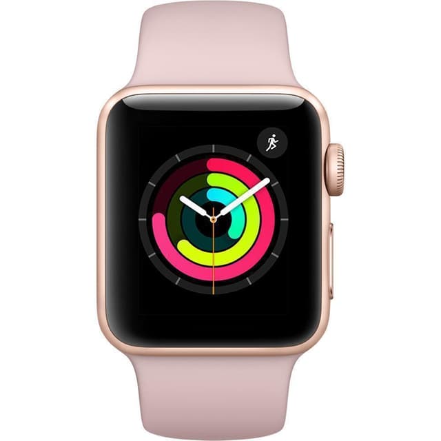 Apple Watch (Séria 3) september 2017 38mm - Hliníková Zlatá - Sport Loop Ružová