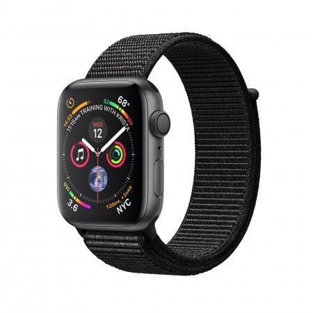Apple Watch (Séria 4) september 2018 44mm - Hliníková Vesmírna šedá - Sport Loop Čierna