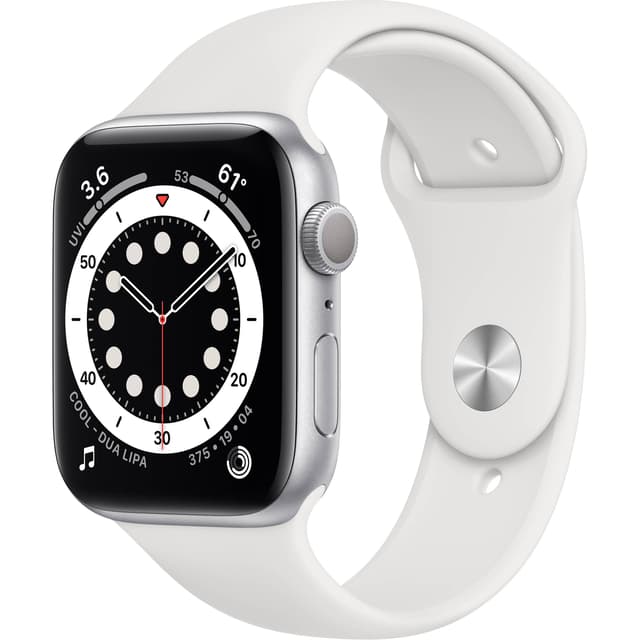 Apple Watch (Séria 6) september 2020 44mm - Hliníková Strieborná - Sport Loop Biela