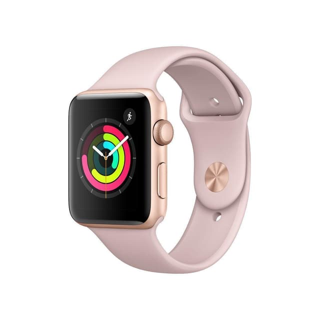 Apple Watch (Séria 3) 42mm - Hliníková Zlatá - Sport Loop Ružová