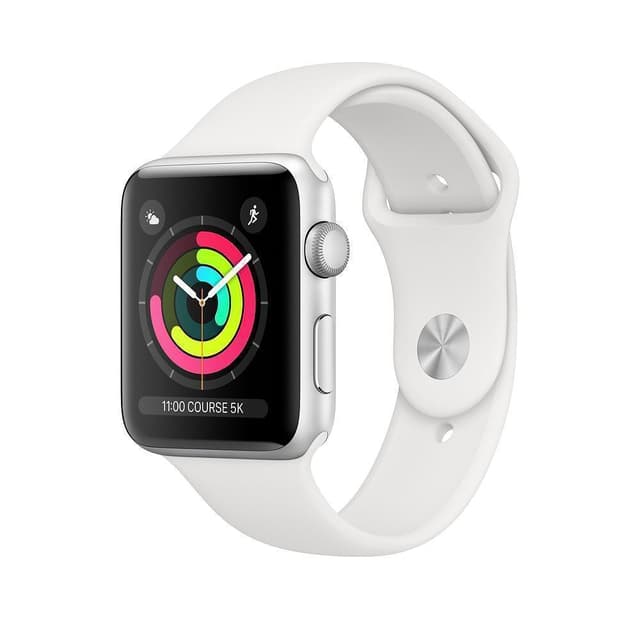Apple Watch (Séria 3) GPS + mobilná sieť 38mm - Hliníková Strieborná - Sport band Biela