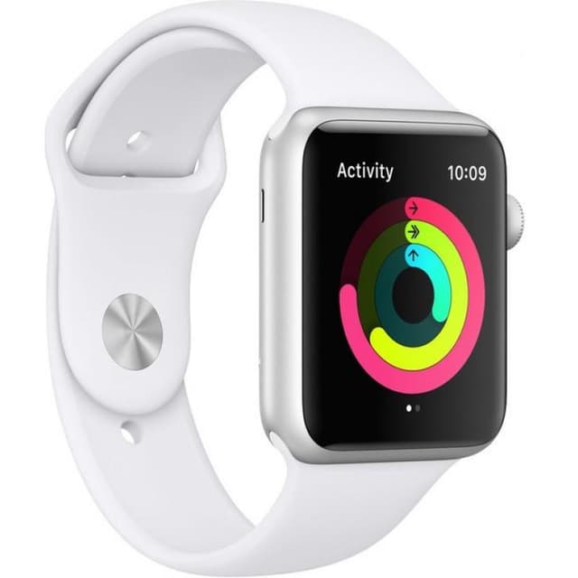 Apple Watch (Séria 3) september 2017 42mm - Hliníková Strieborná - Sport Loop Biela