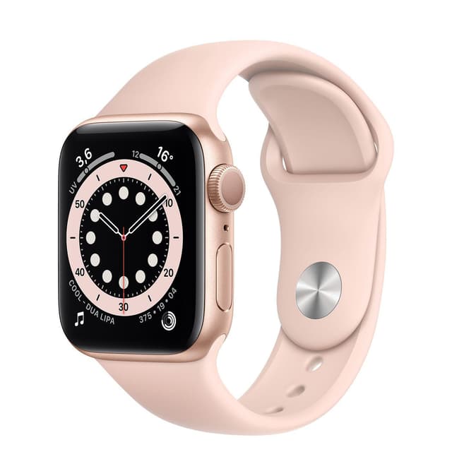 Apple Watch (Series 6) GPS 40mm - Hliníková Zlatá - Sport band Piesková ružová